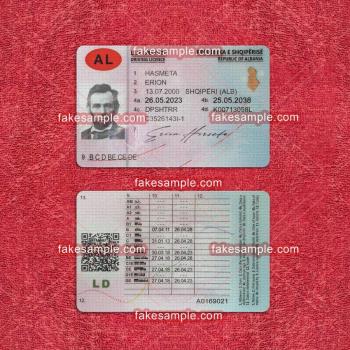 Albania Driver Licence Fake Template