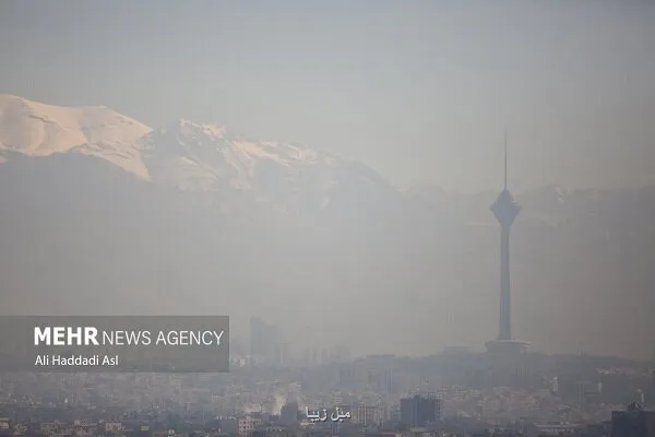 کیفیت هوای تهران در شرایط ناسالم می باشد